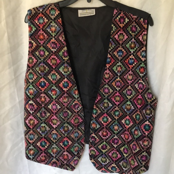 Vtg embroidery 35th 10th NYC Nicholas Jason western festival vest Sz M - Picture 1 of 9